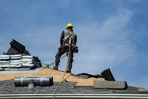 Professional Gutter Installation technician working in Moclips, WA